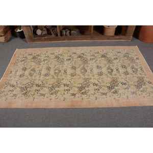 Tapis turc Vintage Beige Vert 3.5 X 6.6ft fait à la main en laine grande surface Patchwork Design rectangulaire couloir Latex pour la décoration de la chambre - Product Image 4