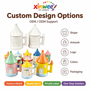 <span class=keywords><strong>Kit</strong></span> de Tazas de Cerámica para Pintar, Juego de Manualidades Educativas para Niños, Diseño de Castillo de Cuento de Hadas, Regalo Navideño - Product Image 3