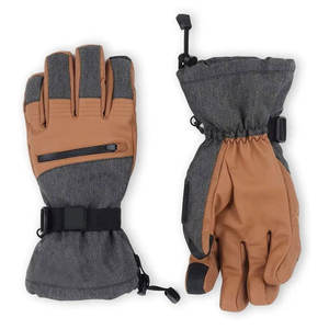 Guantes de esquí de cuero de alta calidad unisex, Guantes de Snowboard de invierno impermeables y cálidos, venta al por mayor, baratos - Product Image 5