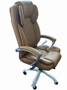 Chaise de bureau de direction en cuir beige à dossier haut avec design ergonomique pour des sièges confortables et des espaces de travail professionnels - Product Image 2