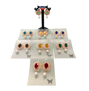 Pendientes exclusivos AD Stone para mujer con baño de oro y plata disponibles a granel a los mejores precios al por mayor - Product Image 4