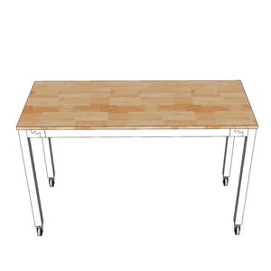 Modern Industrial Chinese Office Training <b>Table</b> with <b>Foldable</b> Design and Iron <b>Legs</b> Wheels BDT68001 - Product Image 2