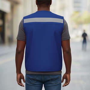 Hot Sale Reflective Mesh Safety Vest ANSI Class 2 LED Flash Waterproof Pocket Double <b>Strips</b> Customized Logo Men's Vest - Product Image 5