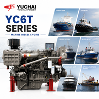 Mesin Diesel Kelautan YUCHAI YC6T 6 Silinder Turbocharged Motor Penggerak 360kW 490hp 1500rpm untuk Kapal Kargo Kapal Nelayan