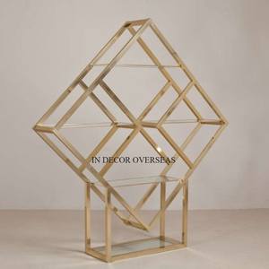 Aluminio de alta calidad fundido de alta calidad chapado en oro antiguo Diseñador único Harlow Stand accesorios de decoración de boda suministros - Product Image 3