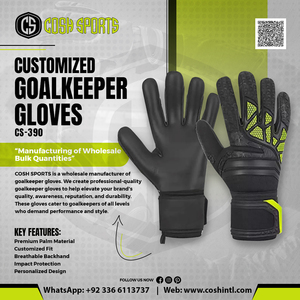 Gants de gardien de but avec paume en latex noir à haute adhérence, protection dorsale en caoutchouc 3D injecté et support de poignet élastique à double enveloppement - Product Image 6