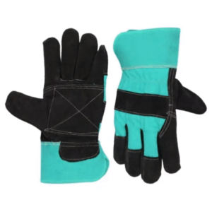 Guantes de seguridad de aparejo canadiense de alta calidad, forro de algodón de cuero dividido de piel de vaca, guantes de trabajo reforzados con protección de manos industriales - Product Image 2