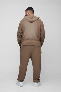 ชุดวอร์มมีซิปสำหรับผู้ชายกางเกงทรงโอเวอร์ไซส์มีฮู้ดและมีซิปทรงโอเวอร์ไซส์สไตล์เฟรนช์เทอร์รี่ออกแบบโลโก้ได้ตามต้องการ - Product Image 5