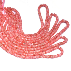 AAA Rhodochrosite 5mm-6mm Lisse Heishi/Perles D'espacement | 16 "Strand | Disque De Pierres Précieuses Semi Précieuses Rhodochrosite Naturelle/Perles De Pièce - Product Image 1
