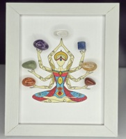 Cristaux naturels Pierre de Guérison Énergie Reiki Chakra Agate Quartz Sept Chakra Cristaux Tumble Cadre Photo Fait Main Pour Table