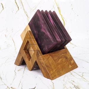 Posavasos de resina con borde de madera para boda, casa de Navidad, fiestas de calentamiento a precio de fábrica del exportador indio STAR CRAFTS INDIA - Product Image 5