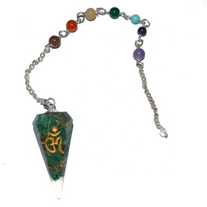 Stile Feng Shui pietra Semi-preziosa artigianato agata gemma intagliata pendolo di cristallo curativo quarzo sfaccettato pendoli in <span class=keywords><strong>metallo</strong></span> fatto - Product Image 4