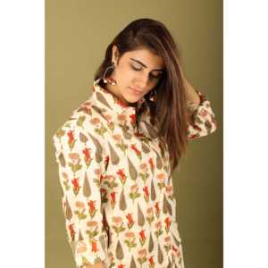 Conjunto de Dos Piezas de Mezclilla 100% Algodón con Estampado Floral Double Dandy, Talla XL, Pantalones Cómodos con Bolsillos, Top Corto para el Verano - Product Image 4