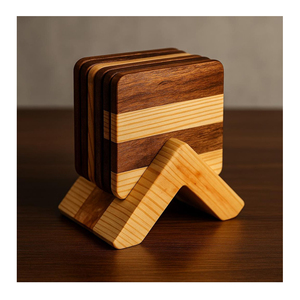 Nouvelle conception bois naturel fini table décorative forme carrée caboteur en bois pour thé boissons jus collations table décorer - Product Image 2