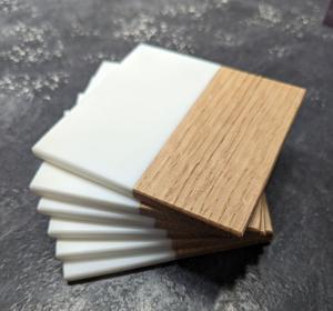 Meilleur design Sous-verres en bois et résine pour boissons Sous-verres carrés en bois résine époxy Sous-verres uniques faits à la main pour vaisselle Tapis de table Tampons - Product Image 4