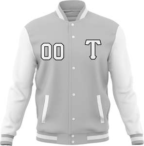 Veste universitaire unisexe personnalisée en gros, veste de baseball en laine, veste vierge de style vintage en toile avec MOQ faible, design pour hommes et femmes - Product Image 3