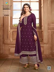 Salwar Kameez de Fiesta, Sexy, de Seda Georgette Pesada, con Dupatta, con Bordado y Lentejuelas, Fabricante de Surat - Product Image 4