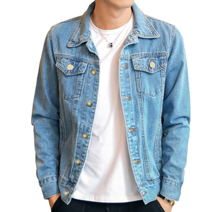 Dernières tendances en matière de vestes en jean pour hommes, manches longues, couleur claire, coupe classique, couture de qualité supérieure, vestes en jean pour hommes sur mesure - Product Image 1