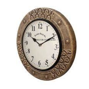 Silver Color Shiny Polished And High Grade Gold Plated Heavy Duty Metal Elegant Look <b>Wall</b> <b>Clock</b> Home And Hotel Decor Supplies - Product Image 6