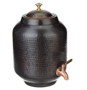 Ustensiles de cuisine Stockage d'eau autonome Conteneur ménager Distributeur d'eau froide martelé traditionnel en cuivre pur - Product Image 1