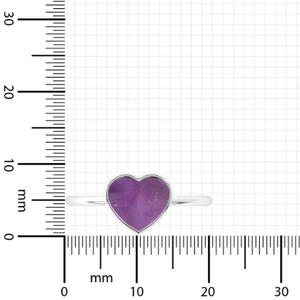 Anillo apilable de Plata de Ley 925, ajuste de bisel, amatista, forma de corazón, rebanada Natural, elegante, de moda, Unisex - Product Image 4