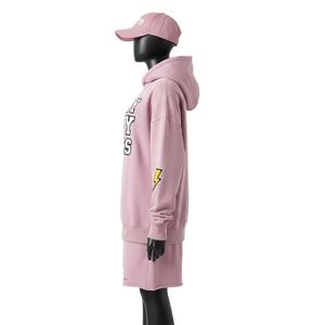 <b>Women</b> Hoodie <b>Short</b> Set Cotton Fleece Pink Relaxed Fit Hoodie <b>Shorts</b> CustomLogo 100% Cotton Hoodie and <b>Sweat</b> <b>Shorts</b> Set for <b>Women</b> - Product Image 3