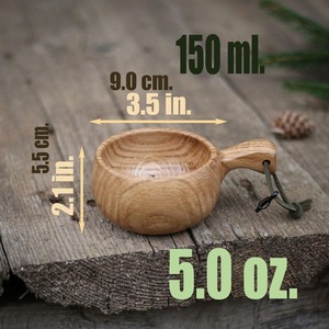 Durable Handcrafted Kuksa Wooden Mug For <b>Campers</b> Rustic Nordic Style Wooden Kuksa Cup For Daily Use for home travel <b>decor</b> - Product Image 4