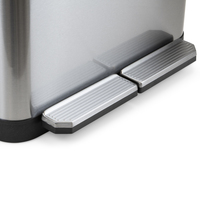 Contenedor de Reciclaje para Exteriores de Acero Inoxidable con Pedal Emuca, 2 x 15 Litros, 2 Compartimentos, Modelo España 8200365