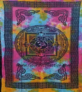 Multi Color Potly Tibet Om Print Mode Muur Opknoping Wandtapijten Katoenen Stof Laken Voor Huisdecoratie GC-TP-170-F