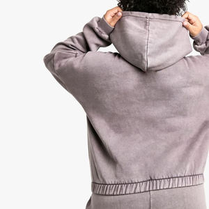 Nardon Apparel Custom Jacket Streetwear <b>Women's</b> Cropped Zipper <b>Hoodie</b> Fashion Blank Plain Hoodies <b>Women</b> Coat <b>Grey</b> <b>Zip</b> up <b>Hoodie</b> - Product Image 6