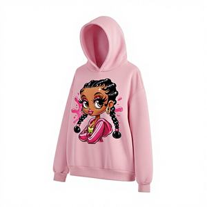 Hoodies surdimensionnés (col rond / épaules tombantes) avec impression puff, design personnalisé, nouveaux modèles OEM pour filles - Product Image 1