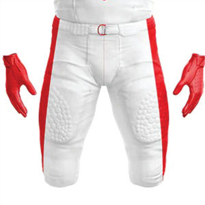 Personalizado 100% poliéster sublimado uniforme de fútbol americano transpirable blanco rojo aparejos sarga equipo corto Jersey logotipo frontal - Product Image 5