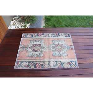 Turkish <b>Rug</b>, <b>Small</b> 2.7x3.37 ft <b>Rug</b>, Red Polka dot <b>Rug</b> - Product Image 3