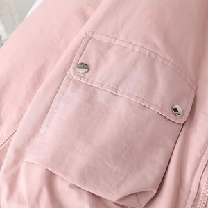 Parkas cortas para mujer, abrigos de lana rosa, chaqueta acolchada peluda a la moda, prendas de vestir acolchadas de algodón grueso con bolsillos coreanos para mujer - Product Image 4
