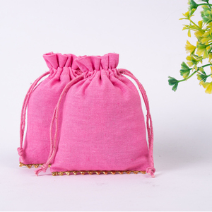 Ensemble de 2 pochettes en coton écologiques avec cordon de serrage, impression de logo personnalisée disponible, parfait pour l'emballage de cadeaux, les cosmétiques, l'utilisation en entreprise - Product Image 2