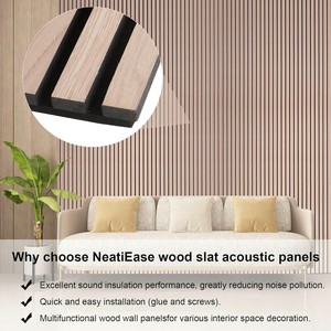 Panneaux acoustiques en bois de caoutchouc à prix compétitif feutre insonorisé pour la décoration intérieure du salon et de la chambre à coucher - Product Image 6