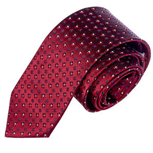 Exve เนคไทตุรกีทำด้วยมือเรขาคณิตเบอร์กันดีสุดพิเศษ - Product Image 1