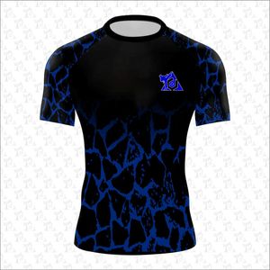 Unisex upf 50 วัสดุสแปนเด็กซ์ป้องกันแสงแดดยามผื่นแห้งเร็วแขนสั้นกลางแจ้งที่มีความยืดหยุ่นยามผื่นพิมพ์แบบกําหนดเอง - Product Image 5