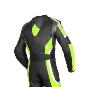 Costume de moto pour hommes personnalisé de haute qualité en cuir véritable imprimé et teint en fil en gros - Product Image 4