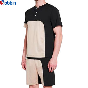 Nouveauté, ensemble de shorts de costume à rayures pour hommes, taille plus, sur mesure, tenues, manches courtes, vêtements de sport, ensemble de survêtement décontracté d'été - Product Image 1