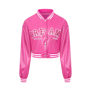 High Quality Customizable Unisex Winter Varsity Letterman Jacket Stand Collar Eco-Friendly Windproof Polyester/Cotton <b>Material</b> - Product Image 1