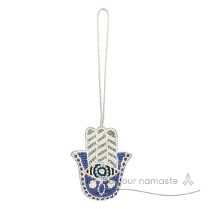 L'ornamento di natale fatto a mano con il ricamo di paillettes di Tambour Charm di protezione del malocchio tiene al sicuro i tuoi cari - Product Image 2