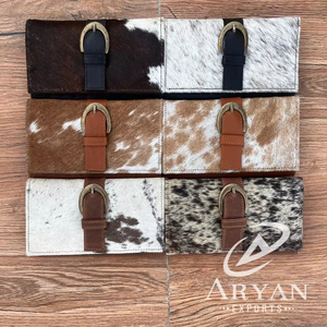 ใหม่แท้ทําด้วยมือหนัง Cowhide ของแท้หนังกระเป๋าสตางค์ผู้หญิงกระเป๋าสตางค์บาง Bifold คุณภาพสูงหนังตะวันตกกระเป๋าคลัทช์กระเป๋าสตางค์ - Product Image 1