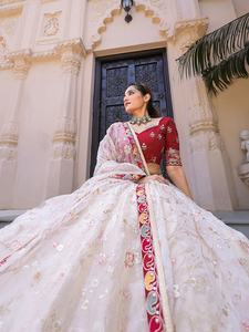 FABZONE alta calidad último diseñador Georgette seda ORGANZA hilo bordado encaje borde indio/paquistaní Lehenga Choli - Product Image 3