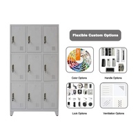 Armoire Métallique pour Employés, Casier en Acier, Fabrication de Casiers Scolaires, Casier à 9 Unités, Armoire en Fer pour Salle de Sport, Casier pour Vêtements de Travail du Personnel
