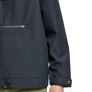 Chaqueta cortavientos para hombre, nuevo diseño, impermeable de lona con capucha, acabado en estilo callejero, venta al por mayor - Product Image 4