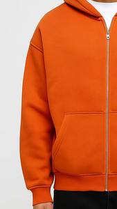 Wholesale Low Price High Quality Custom Logo Winter <b>Mens</b> 100% Cotton Fleece <b>Lined</b> Zipper <b>Hoodies</b> with Custom Brand - Product Image 4