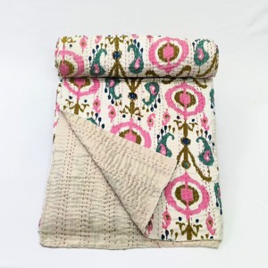 Đôi Kích thước bông ikat kantha Quilt mua hàng trực tuyến - Product Image 4