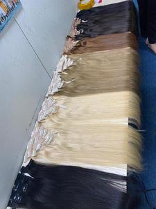 Blonde 100% Extensions de cheveux humains vietnamiens à clipser Style long 30 pouces longueur étirée Double trame Machine Texture profonde-HD - Product Image 6