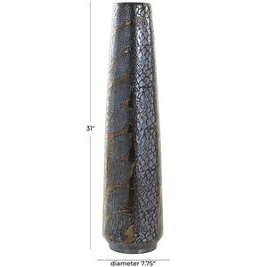 Wholesale High Quality Snake Skin Inspired Modern Design Metal Floor/Tabletop <b>Decorative</b> Vase 8\" X 8\" X 31\" - Product Image 4